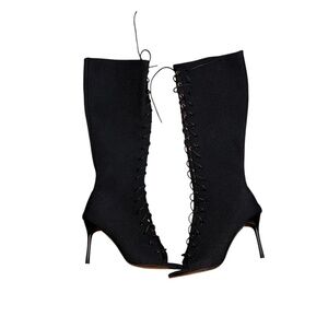 Cuccoo Lace Up Front Stiletto Heeled Boots For Summer Graduation Heels Size 8